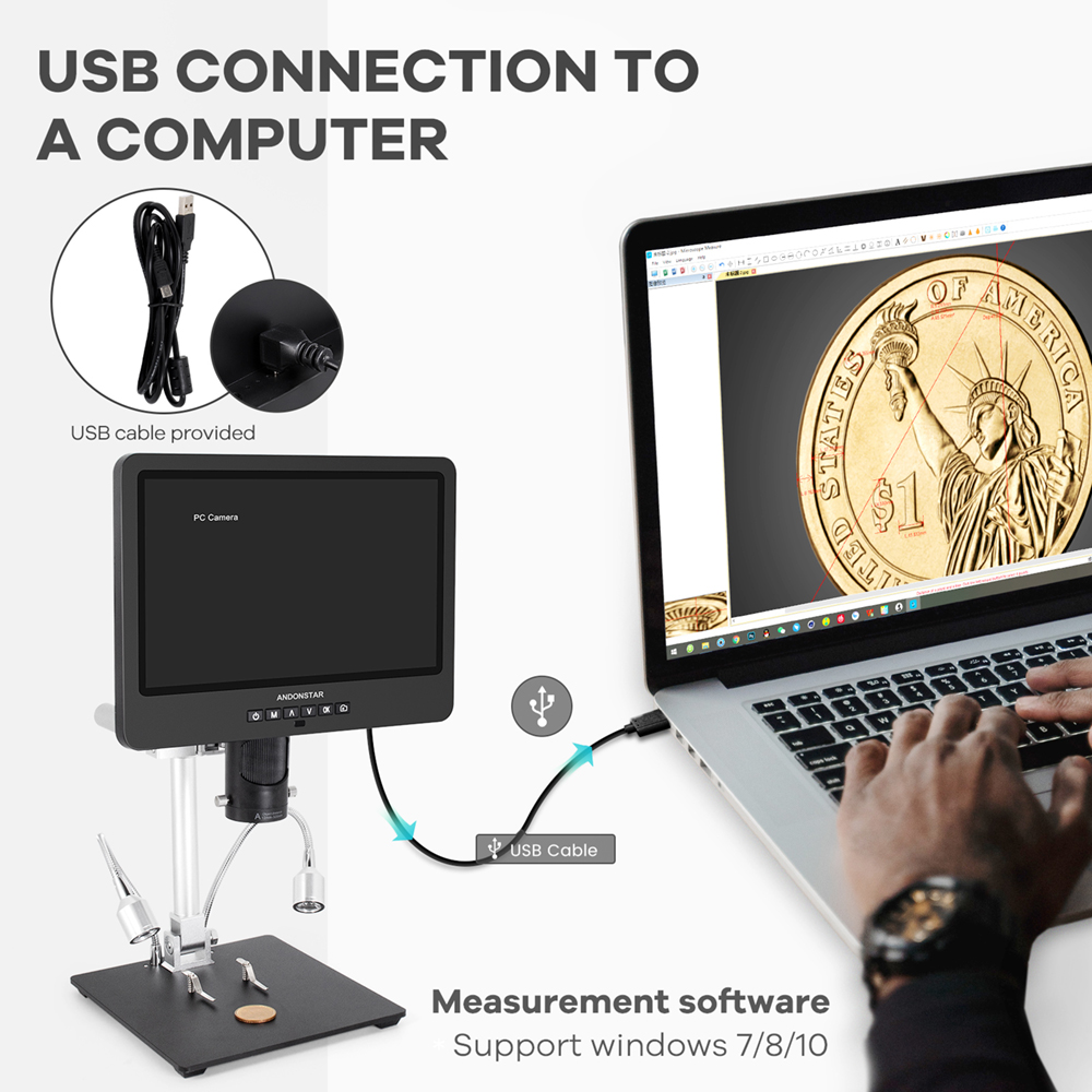 Andonstar Trinocular HDMI USB  - đánh giá và giá Electronics Repair Microscope