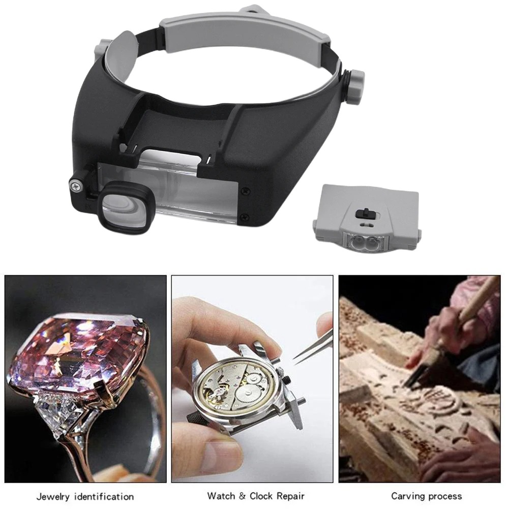 LED Magnifier Glasses Head Mou - đánh giá và giá Electronics Repair Hobby
